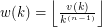 $ w(k) = \left \lfloor \frac{v(k)}{k^{(n-1)}} \right \rfloor $