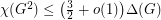 $ \chi(G^2)\le \bigl(\frac32+o(1)\bigr) \Delta(G) $