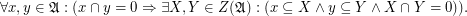 $$\forall x,y\in\mathfrak{A}:(x\cap y=0\Rightarrow\exists X,Y\in Z(\mathfrak{A}):(x\subseteq X\wedge y\subseteq Y\wedge X\cap Y = 0)) .$$